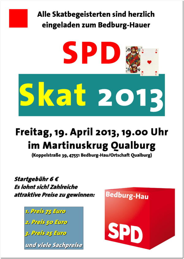 Plakat des SPD Skatturnier 2013