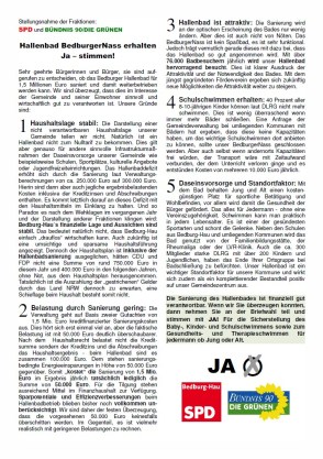 Infoblatt der SPD und Bündnis 90/Die Grünen zum Bürgerentscheid