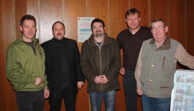 Gruppenbild: Willi v.Beek, Georg Seves, Willi Hermsen, Rainer Dekkers, Hans-Gerd Fruhen
